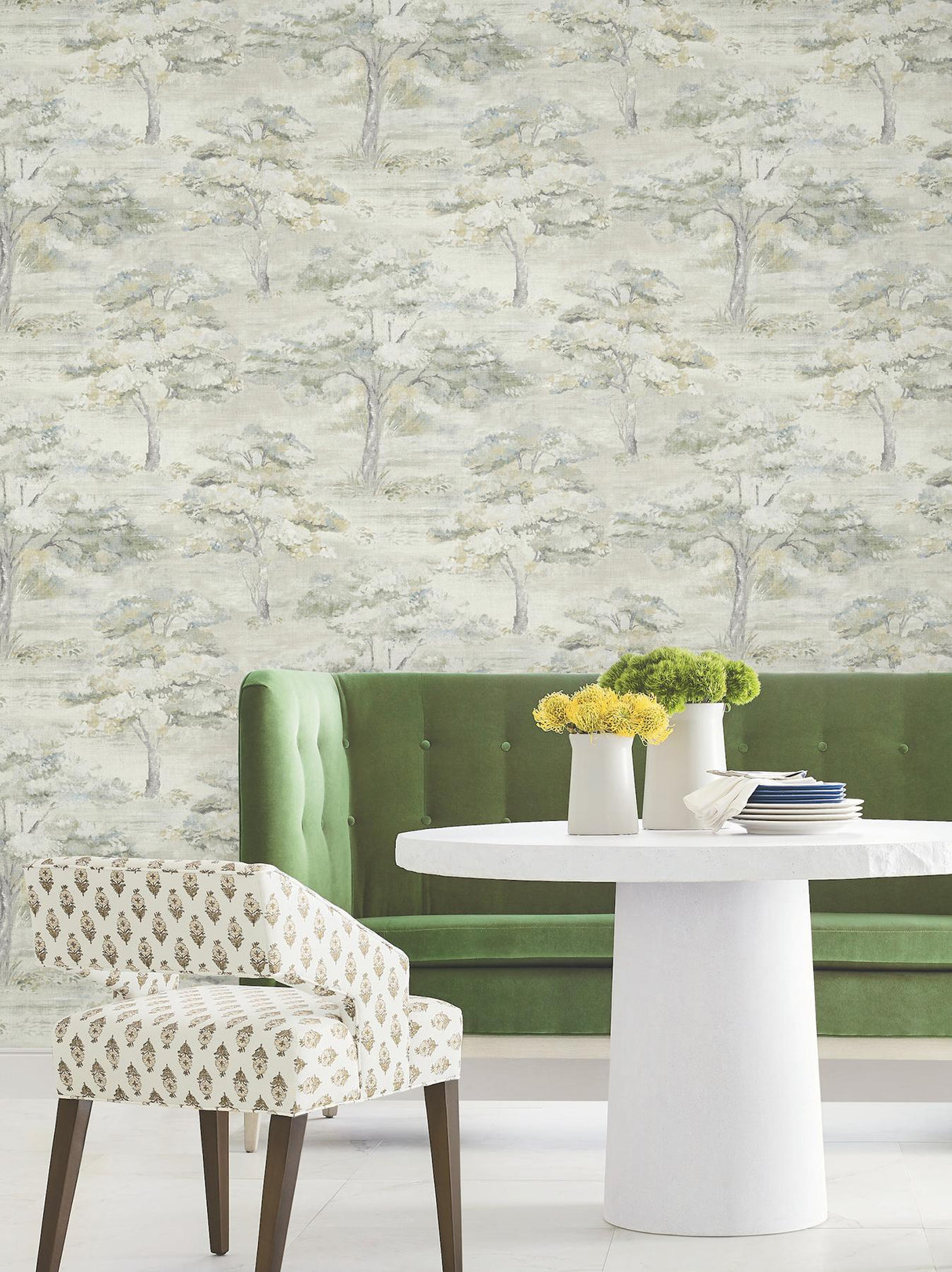 Antonina Vella Moreno Slate Woodland Wallpaper