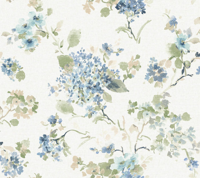 Antonina Vella Veiled Garden Sky Blue Floral Wallpaper