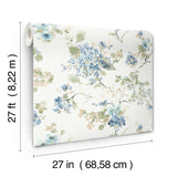 Antonina Vella Veiled Garden Sky Blue Floral Wallpaper