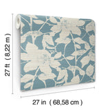 Antonina Vella Solange Teal Botanical Wallpaper