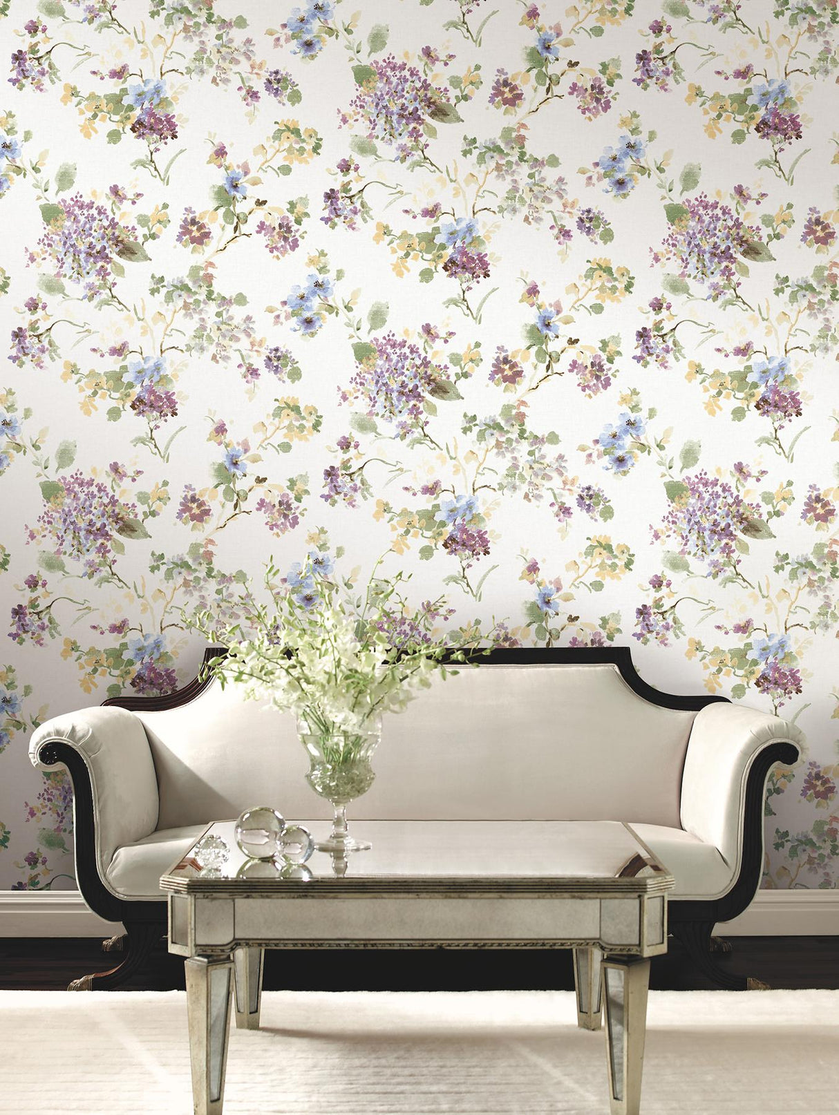 Antonina Vella Veiled Garden Plum Floral Wallpaper