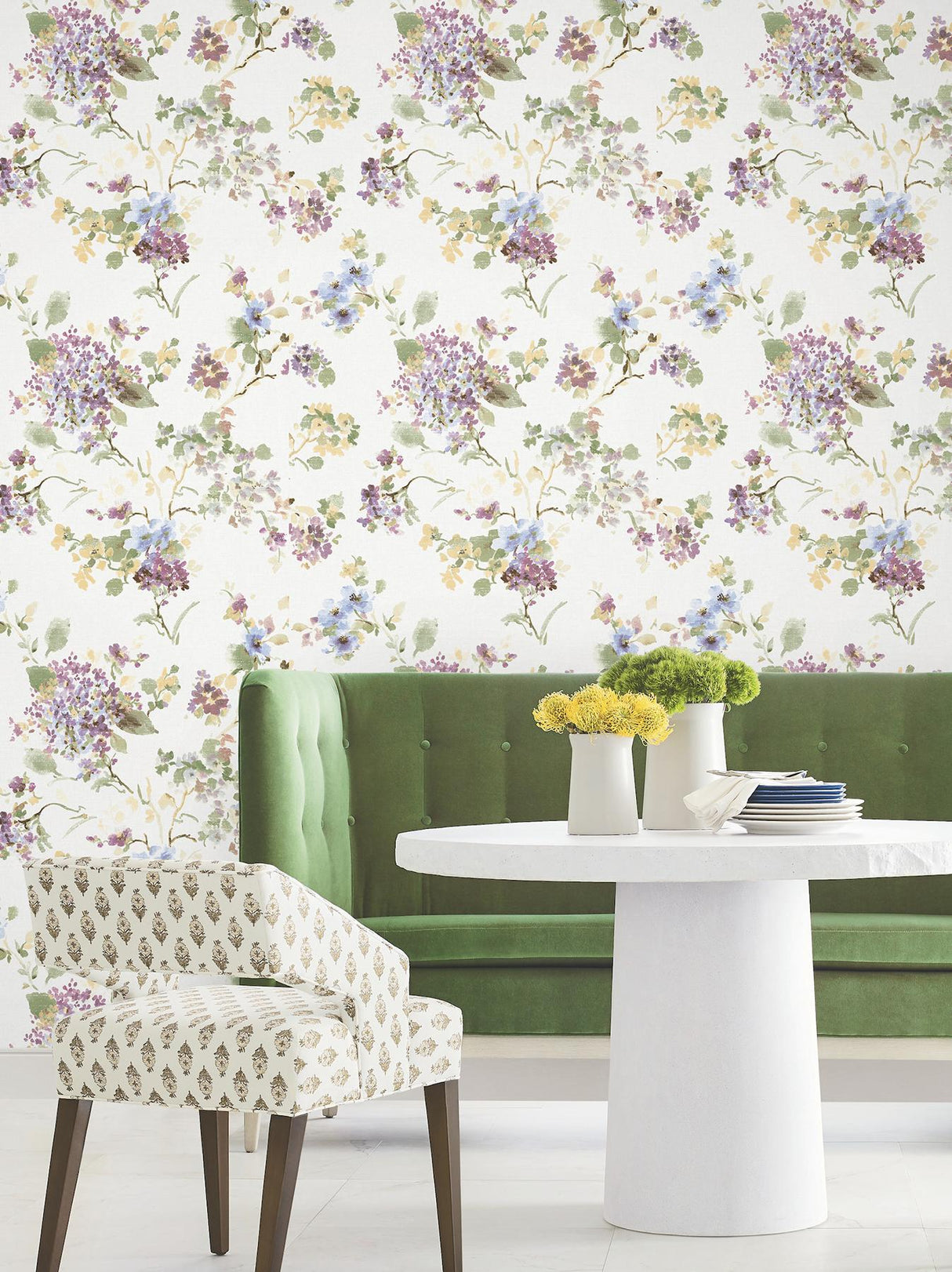 Antonina Vella Veiled Garden Plum Floral Wallpaper