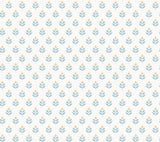 Antonina Vella Serene Villa Teal Floral Stamp Wallpaper