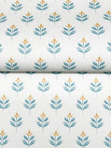 Antonina Vella Serene Villa Teal Floral Stamp Wallpaper