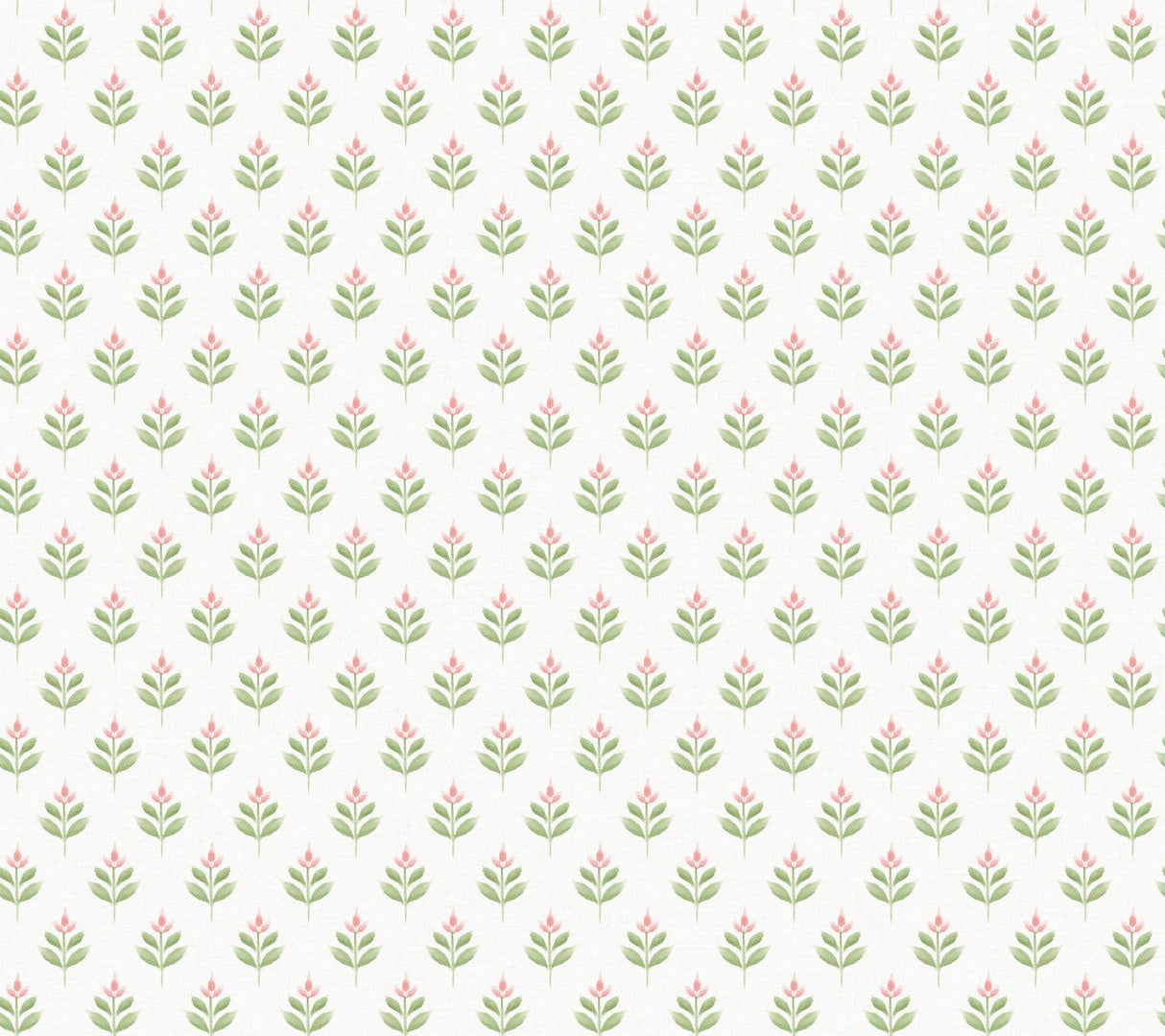Antonina Vella Serene Villa Pink Floral Stamp Wallpaper