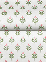 Antonina Vella Serene Villa Pink Floral Stamp Wallpaper
