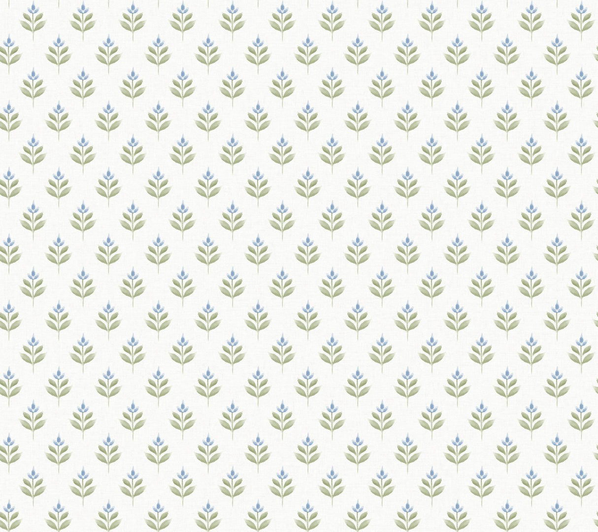 Antonina Vella Serene Villa Moss Floral Stamp Wallpaper