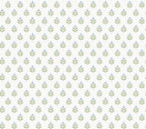 Antonina Vella Serene Villa Moss Floral Stamp Wallpaper