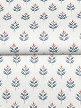 Antonina Vella Serene Villa Red Floral Stamp Wallpaper