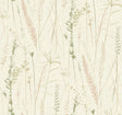 Antonina Vella Meadow Splendor Salmon Botanical Wallpaper
