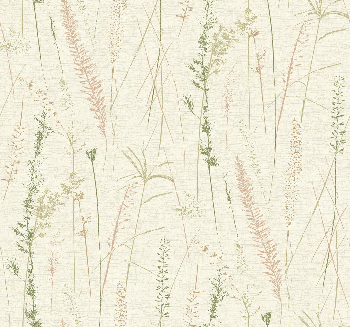Antonina Vella Meadow Splendor Salmon Botanical Wallpaper