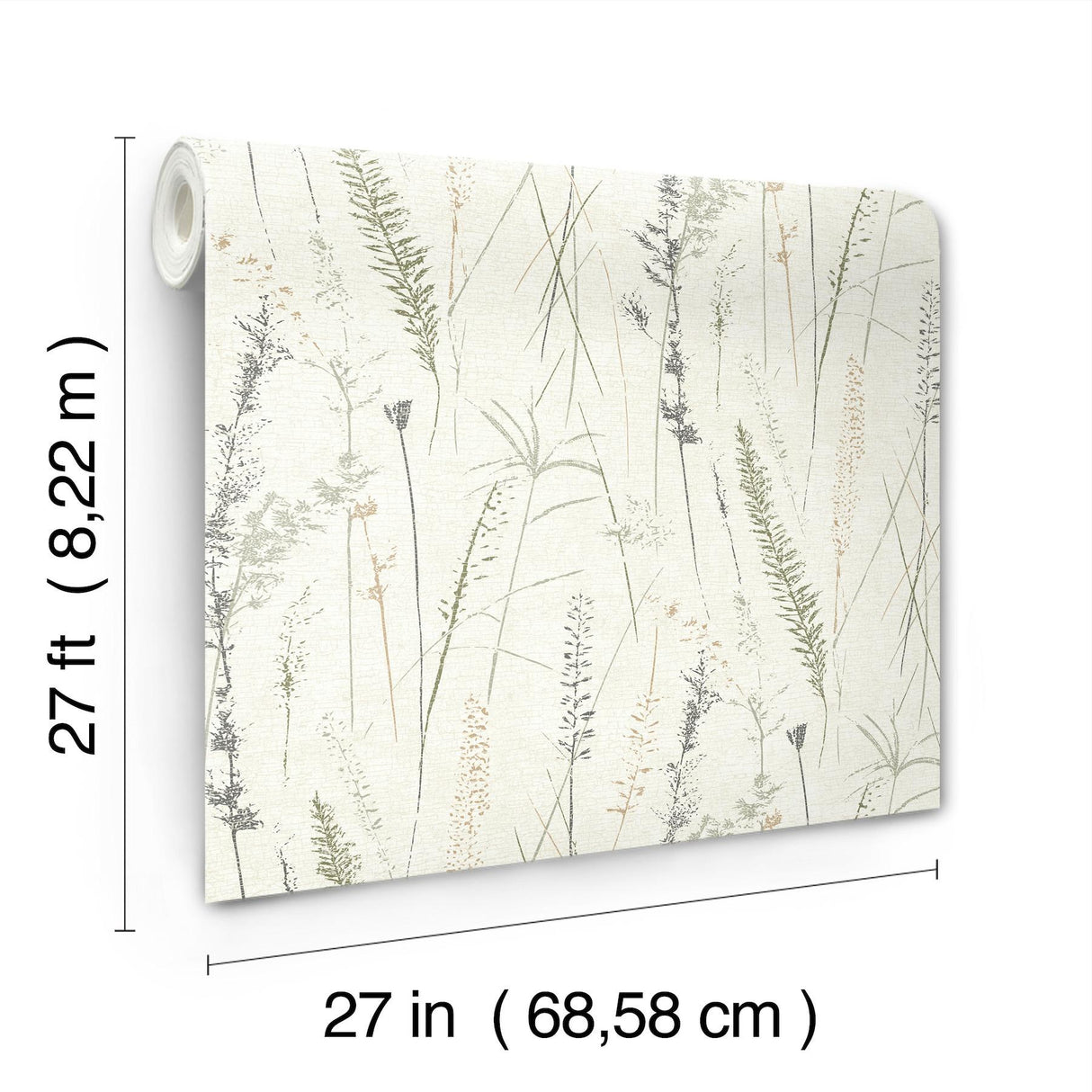 Antonina Vella Meadow Splendor Charcoal Botanical Wallpaper