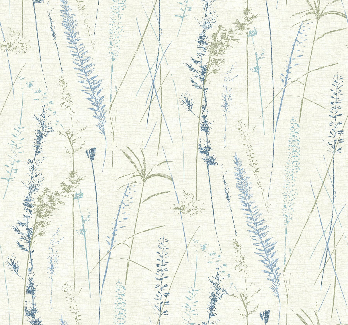 Antonina Vella Meadow Splendor Blue Botanical Wallpaper