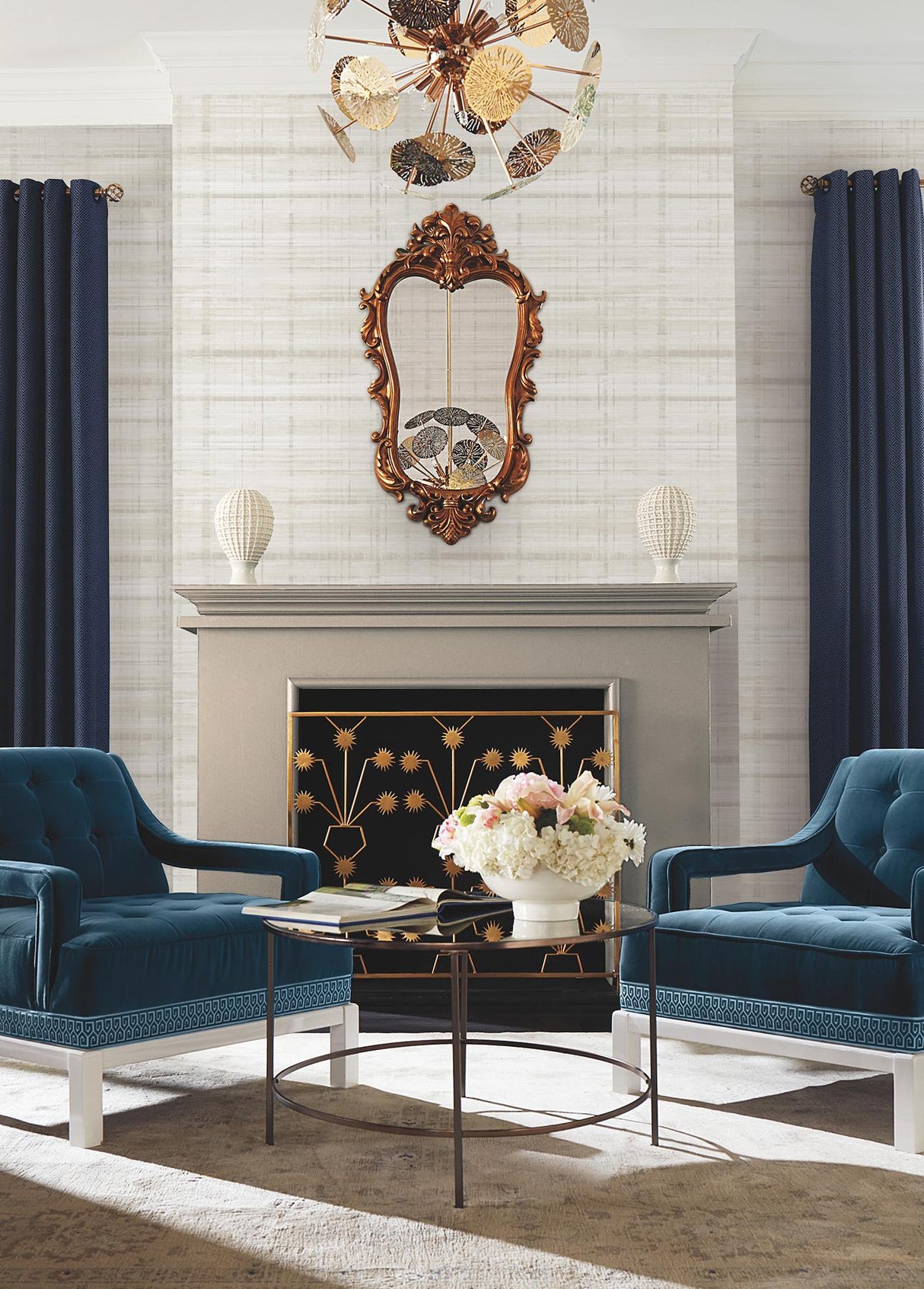 Antonina Vella Vanishing Point Dove Striated Wallpaper