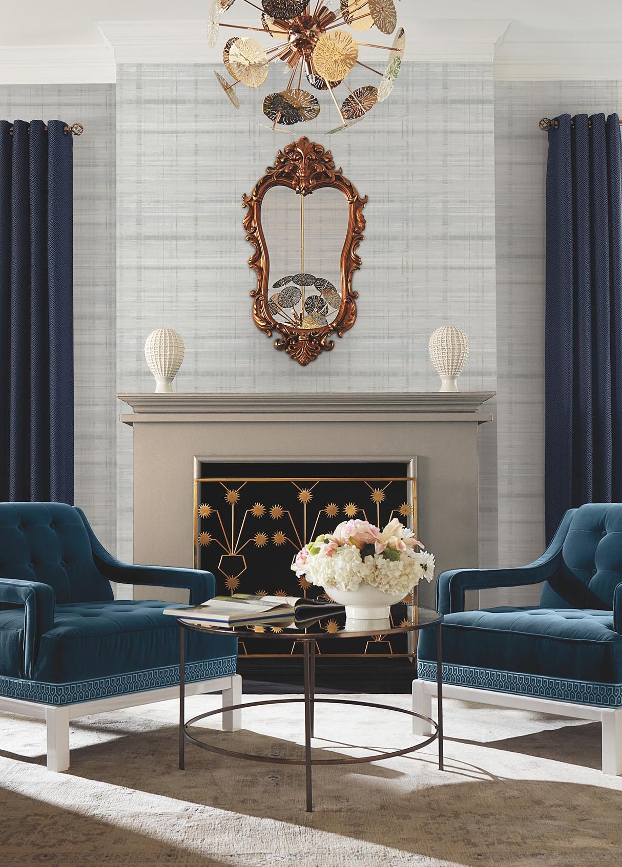 Antonina Vella Vanishing Point Seafoam Striated Wallpaper