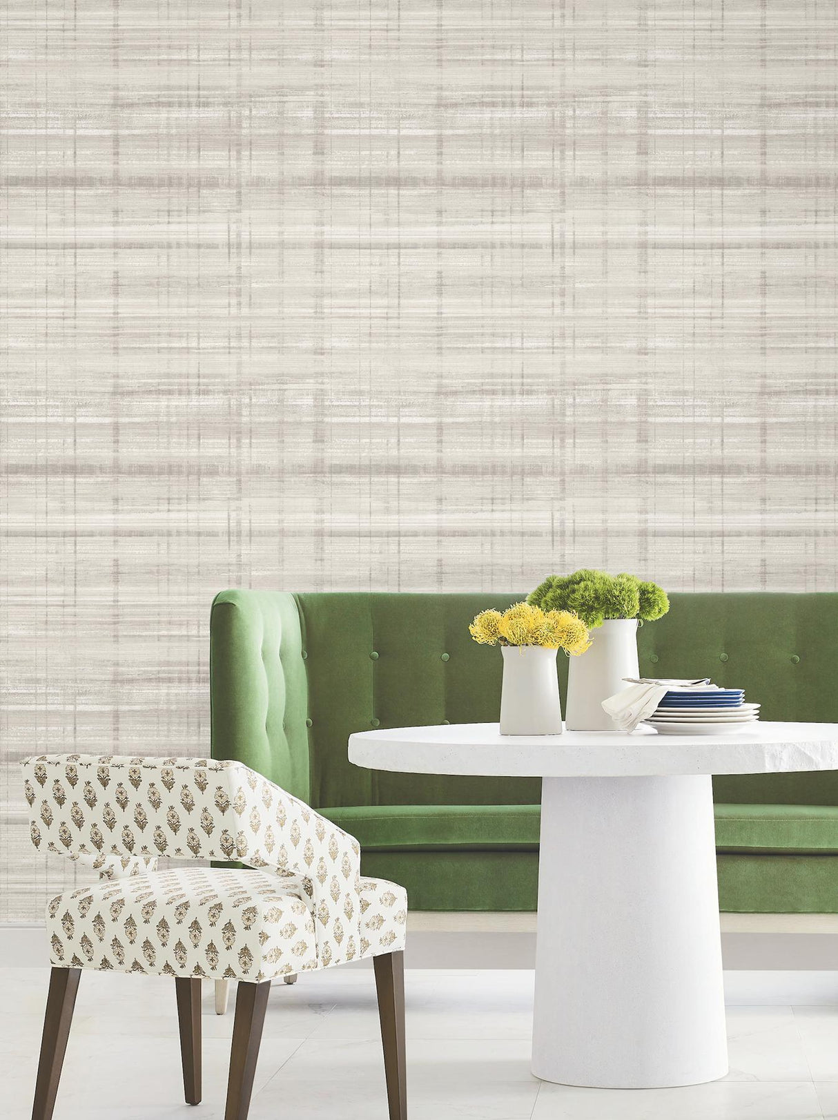 Antonina Vella Vanishing Point Grey Striated Wallpaper