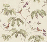 Antonina Vella Cillian Plum Botanical Bird Trail Wallpaper