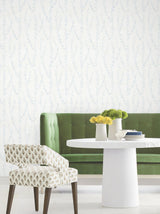 Antonina Vella Alpenrose Sky Blue Vine Wallpaper