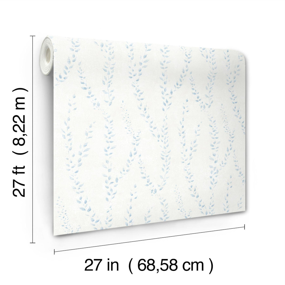 Antonina Vella Alpenrose Sky Blue Vine Wallpaper