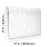 Antonina Vella Alpenrose Sky Blue Vine Wallpaper