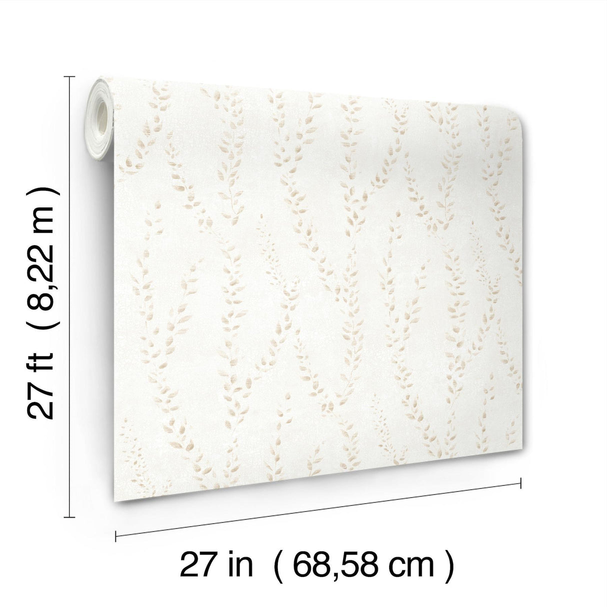 Antonina Vella Alpenrose Beige Vine Wallpaper