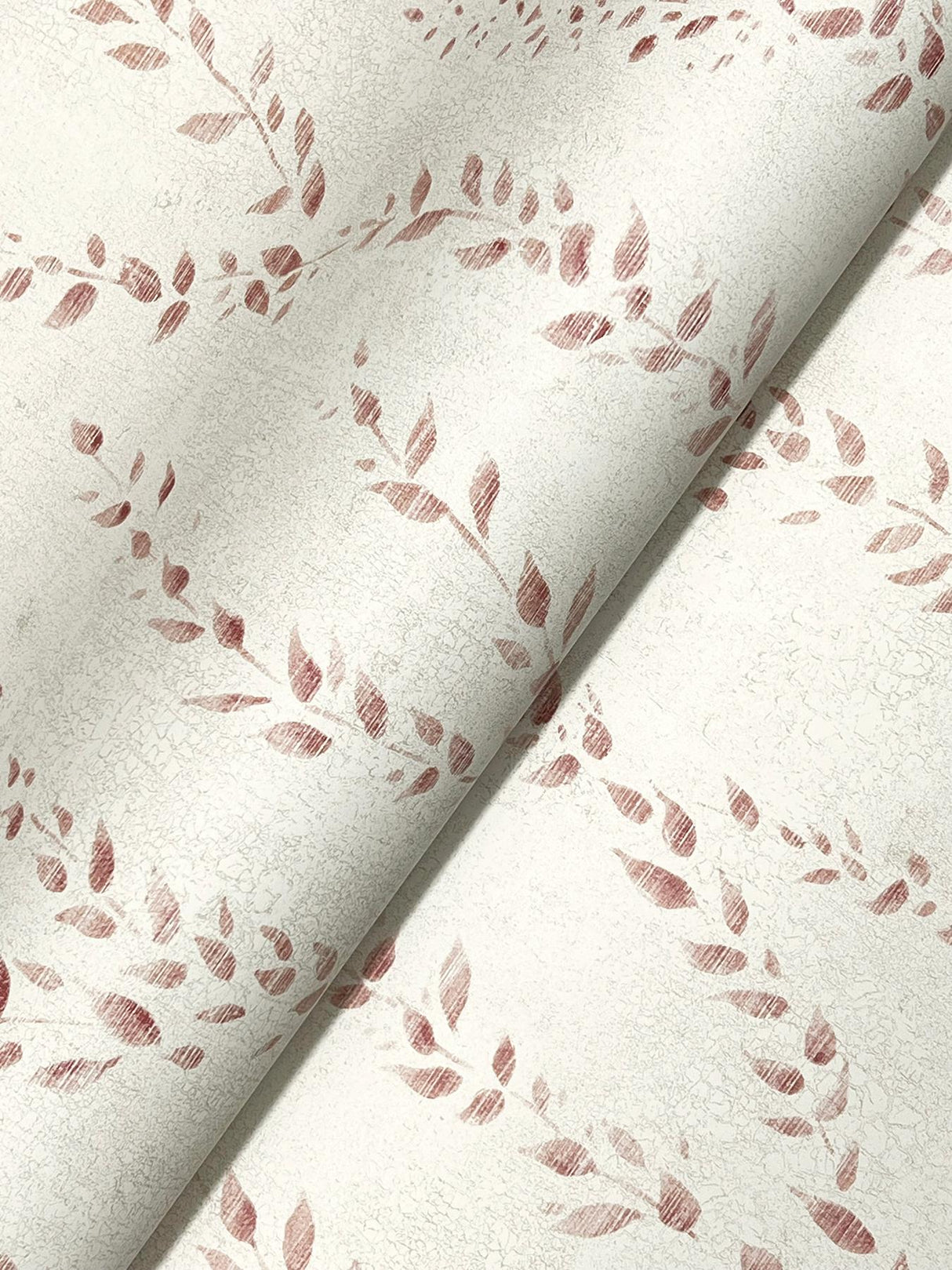 Antonina Vella Alpenrose Maroon Vine Wallpaper