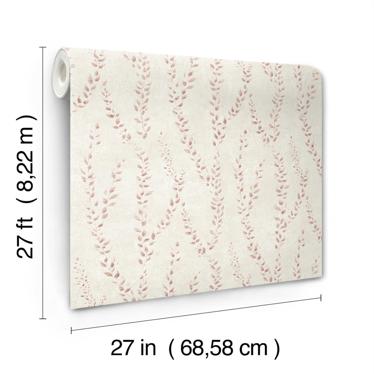 Antonina Vella Alpenrose Maroon Vine Wallpaper