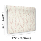 Antonina Vella Alpenrose Maroon Vine Wallpaper