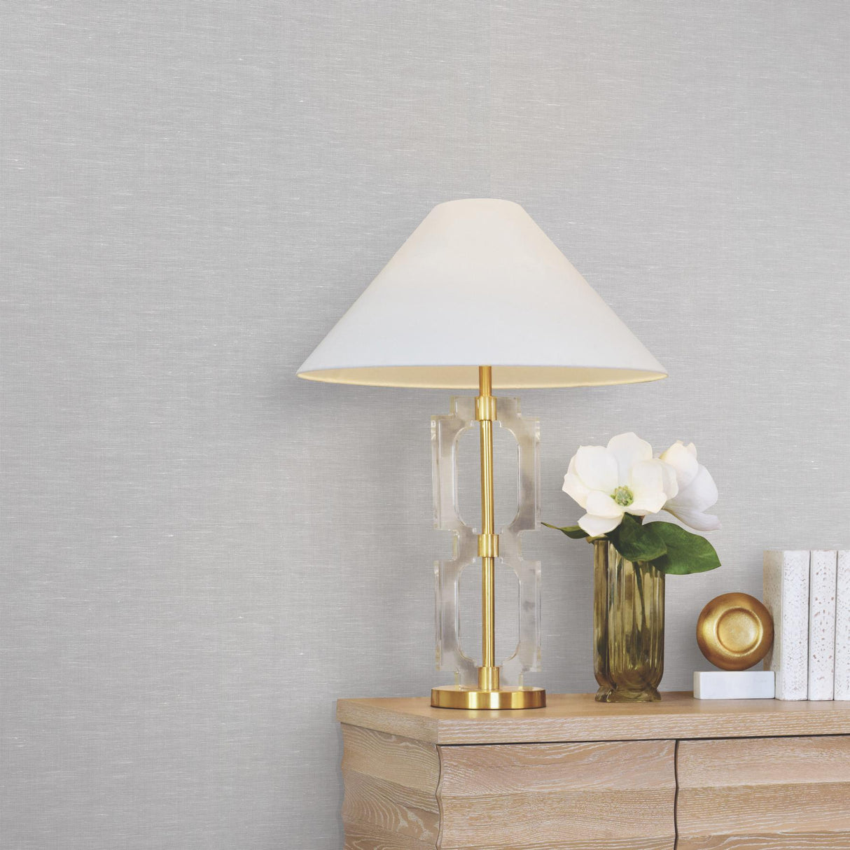 Antonina Vella Hempfield Weave Light Grey Loomed Wallpaper