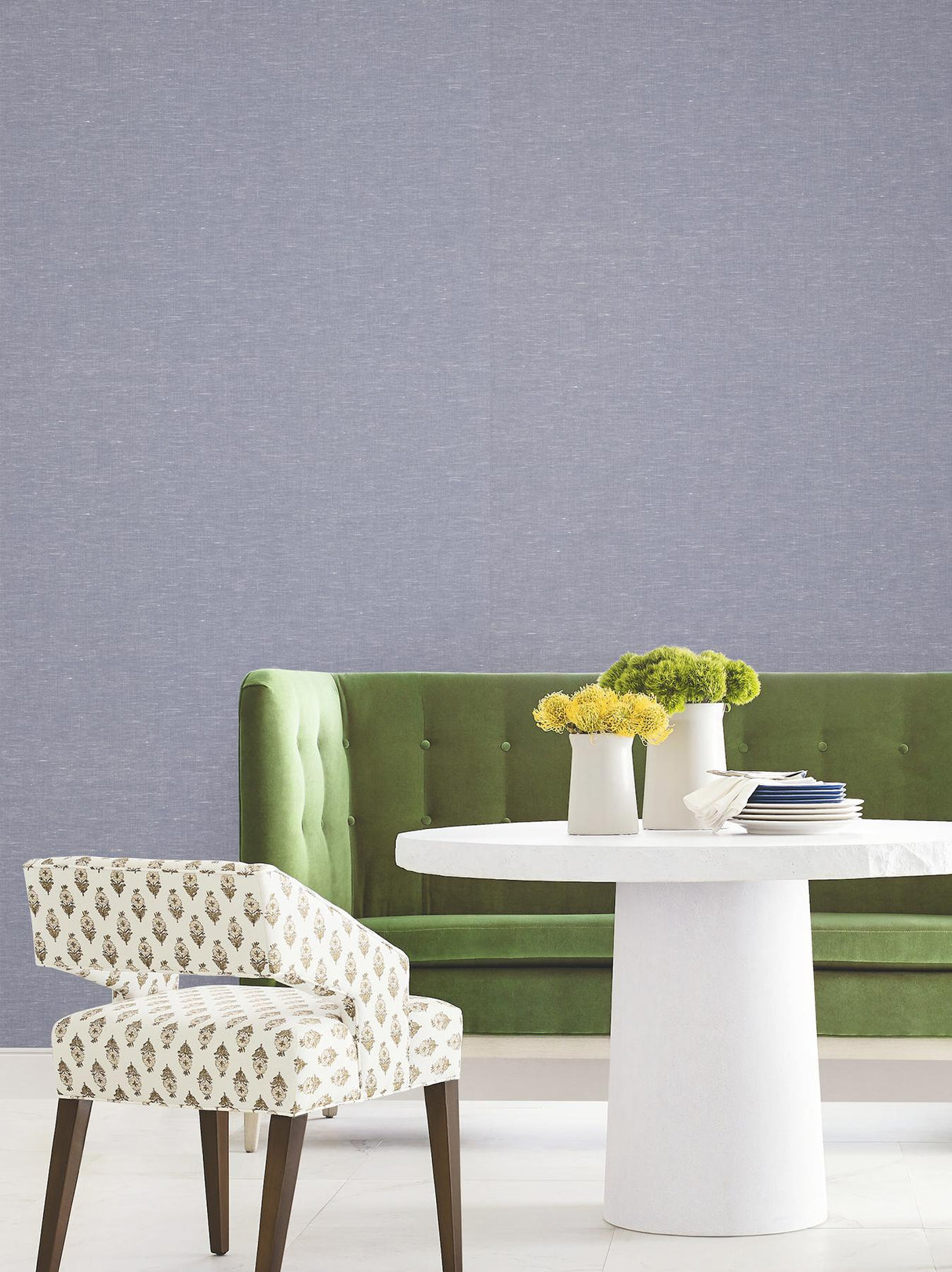 Antonina Vella Hempfield Weave Blue Loomed Wallpaper