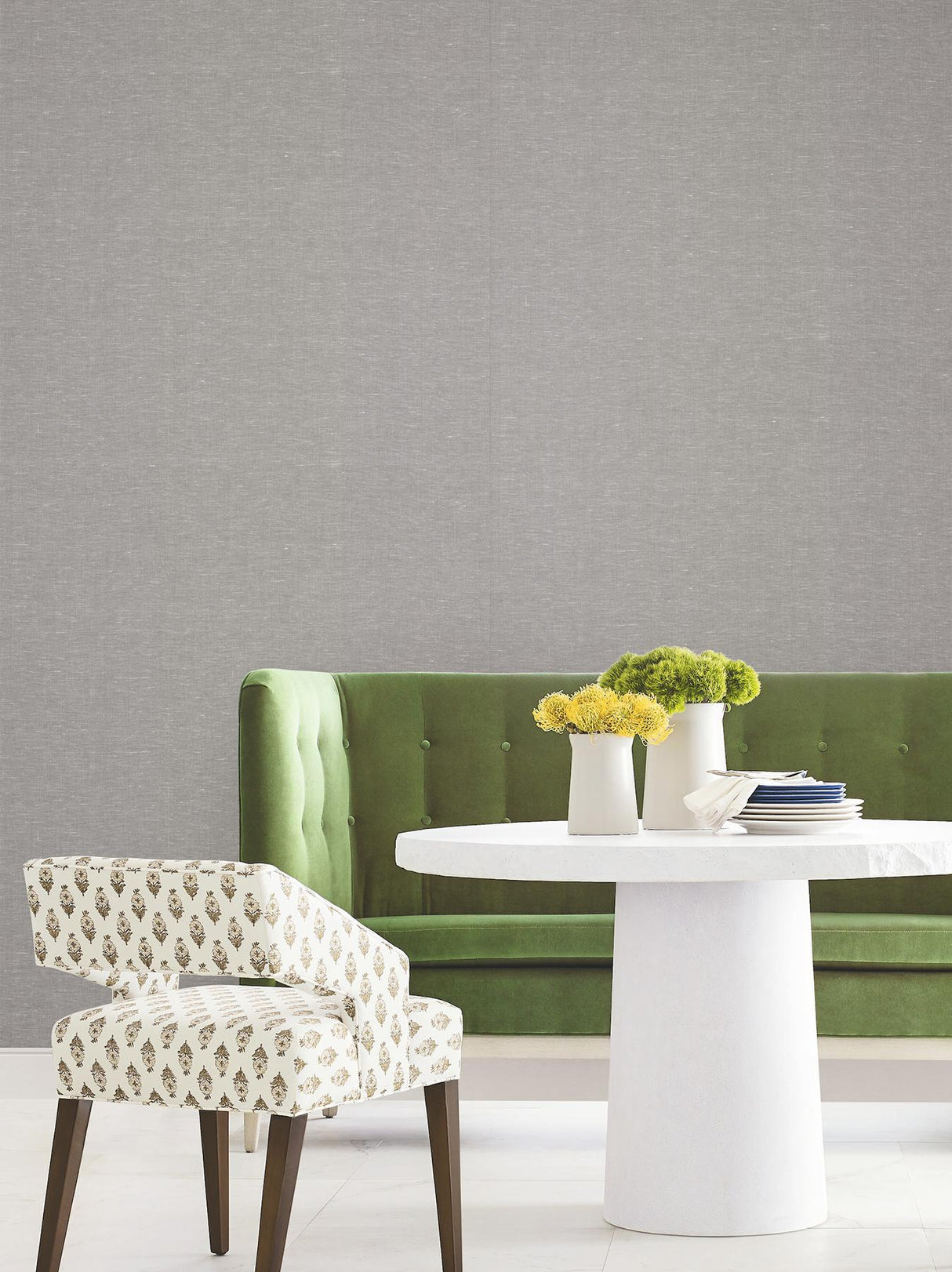 Antonina Vella Hempfield Weave Charcoal Loomed Wallpaper