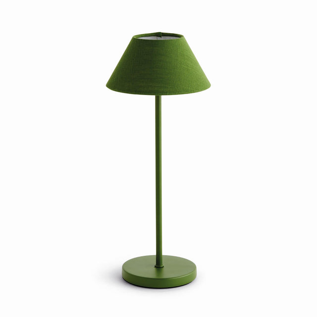 Napa Dark Green ALLUNA CORDLESS LAMP LINEN SHADE 14"