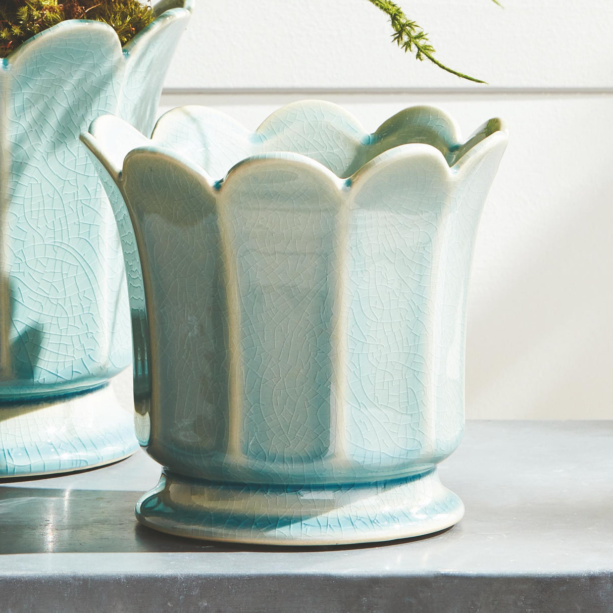 Napa Soft Blue MALINE FOOTED POT LARGE
