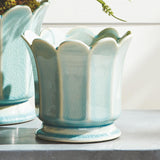 Napa Soft Blue MALINE FOOTED POT LARGE