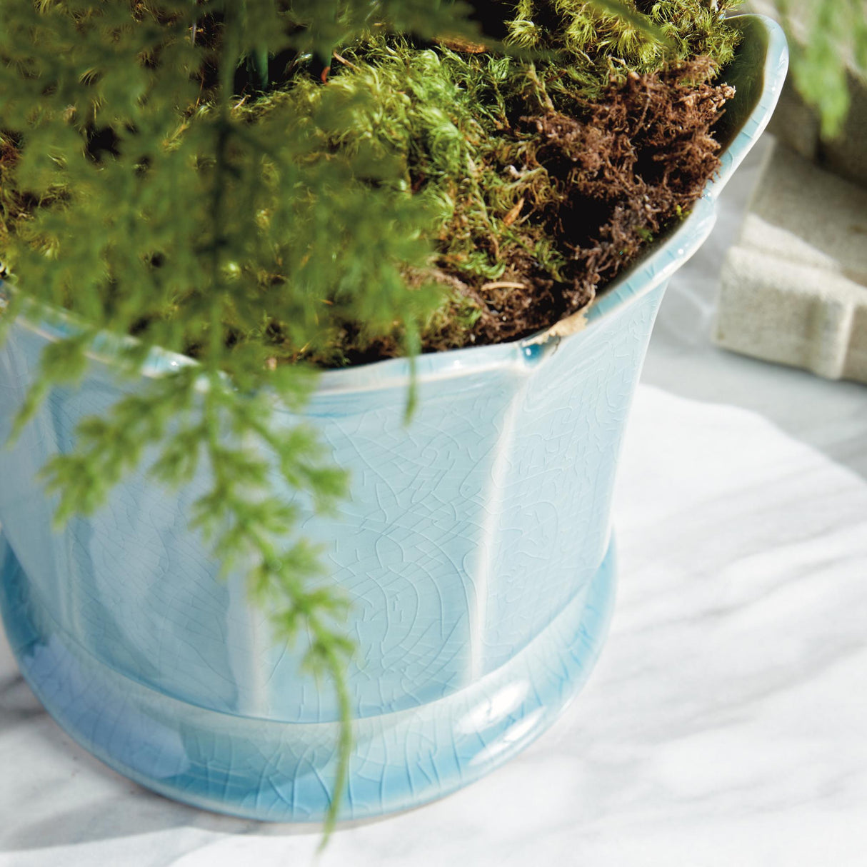 Napa Soft Blue MALINE FOOTED POT LARGE
