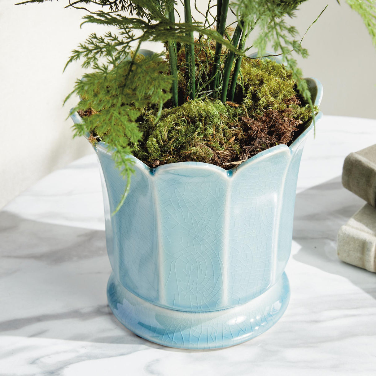 Napa Soft Blue MALINE FOOTED POT LARGE