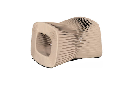 Phillips Collection Seat Belt Ottoman Beige/Beige Chair