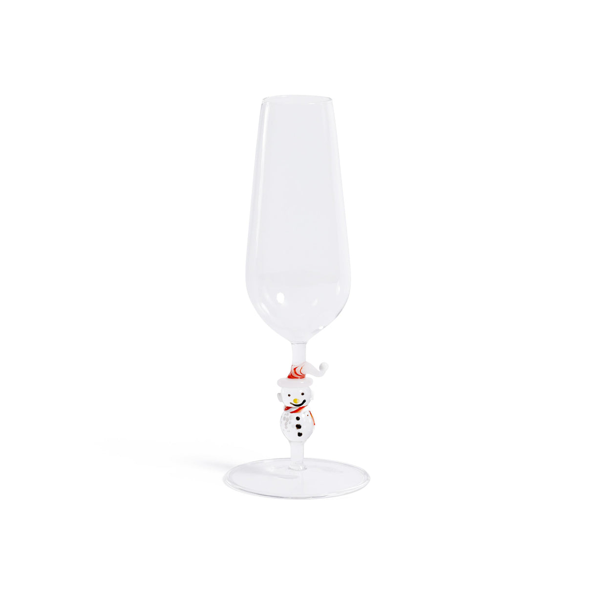 Zodax Snowman Sips Champagne Flutes, Set of 4, Festive Holiday Glassware