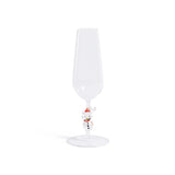 Zodax Snowman Sips Champagne Flutes, Set of 4, Festive Holiday Glassware