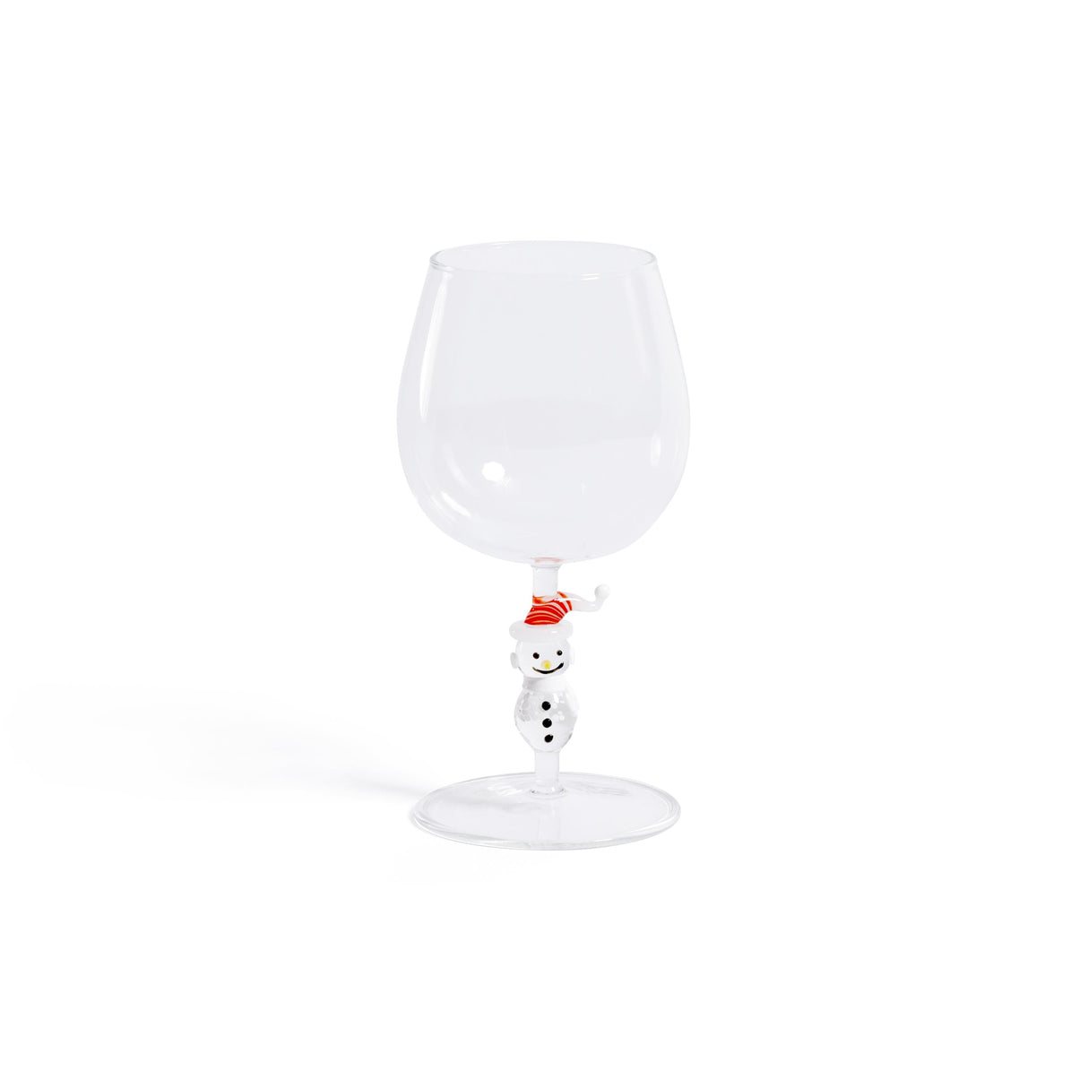 Zodax Snowman Sips Wine Glasses, Set of 4, Holiday Themed Glassware