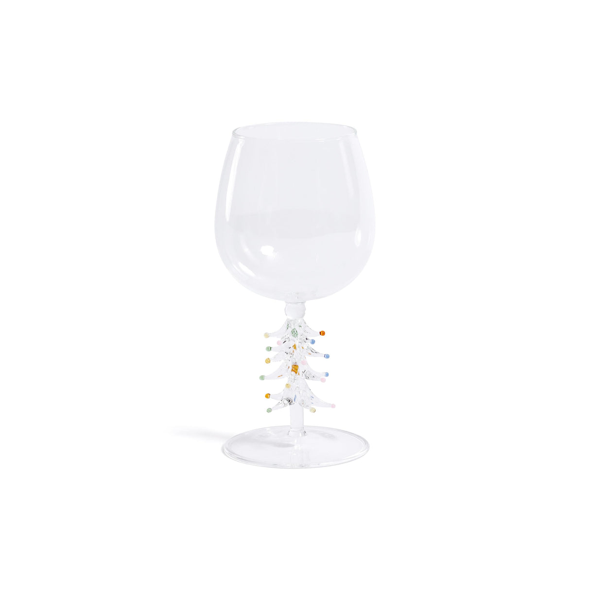 Zodax Clear Treetop Cheers Wine Glasses - Holiday Stemware, Set of 4