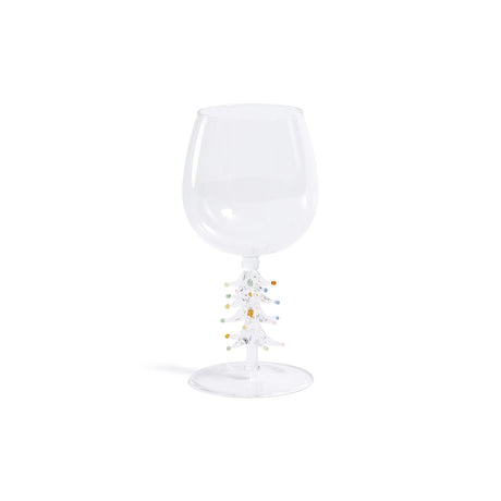 Zodax Clear Treetop Cheers Wine Glasses - Holiday Stemware, Set of 4