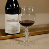 Zodax Clear Treetop Cheers Wine Glasses - Holiday Stemware, Set of 4