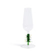 Zodax Green Treetop Cheers Glass Champagne Flutes - Holiday Stemware, Set of 4
