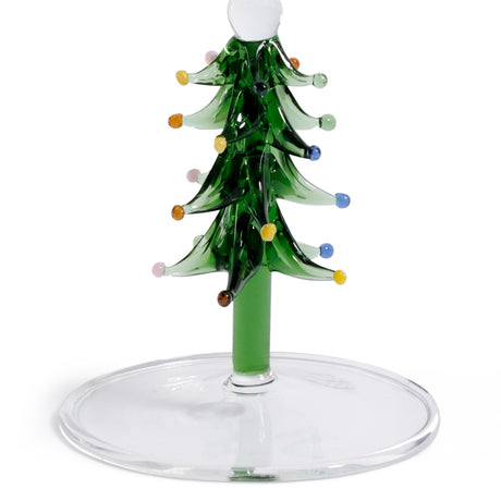 Zodax Green Treetop Cheers Wine Glasses - Holiday Stemware, Set of 4