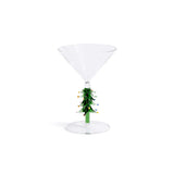 Zodax Green Treetop Cheers Martini Glasses - Holiday Stemware, Set of 4