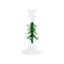Zodax 8.25" Clear & Green Holiday Tree Taper Candle Holders, Set of 4