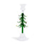 Zodax 9.25" Clear & Green Holiday Tree Taper Candle Holders, Set of 4