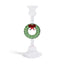 Zodax Clear & Green Holiday Wreath Taper Candle Holders, Set of 4