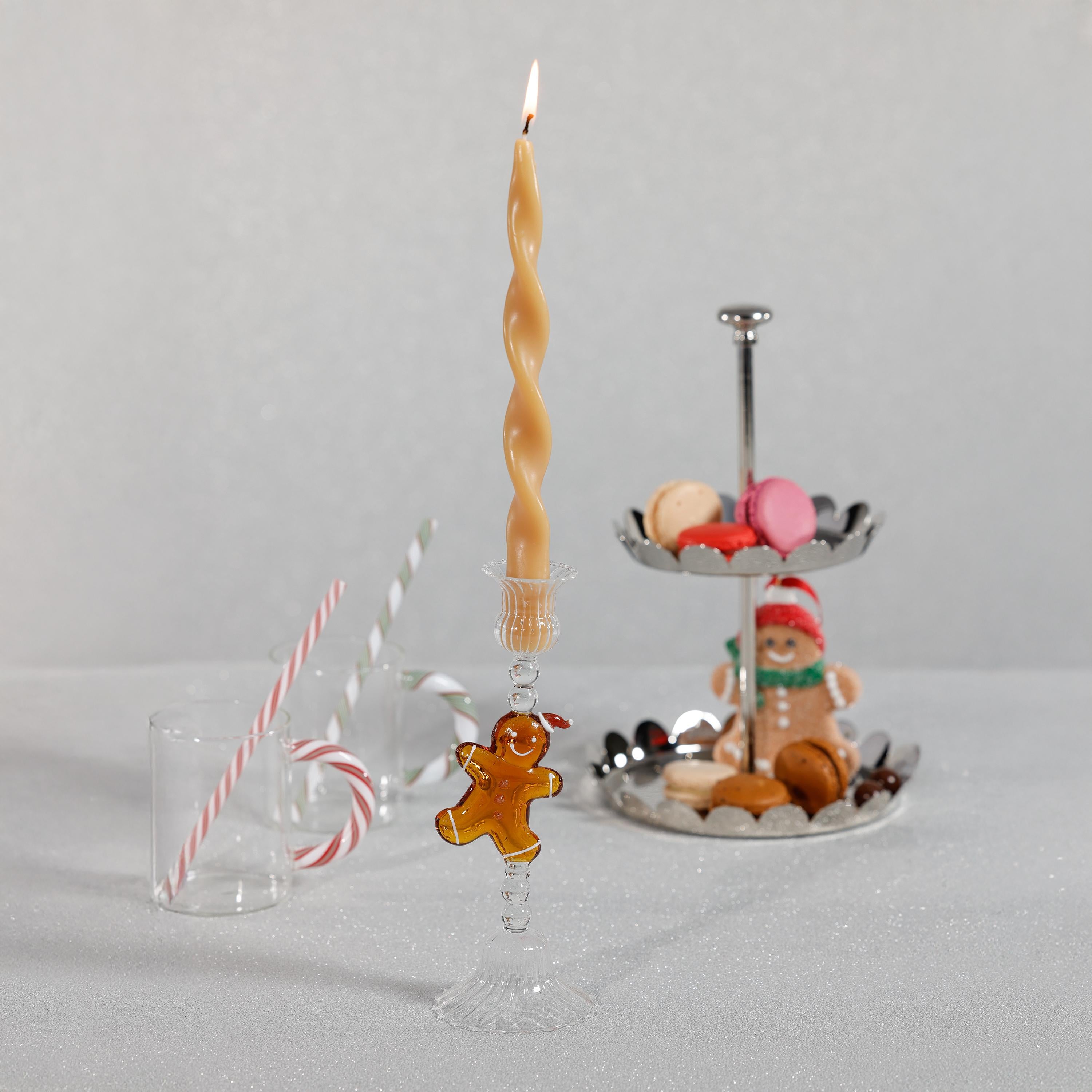 Zodax Gingerbread Taper Candle Holders - Thumbnail 3